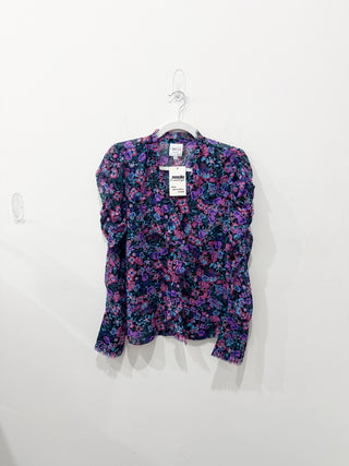 MISA floral ruffle blouse, S