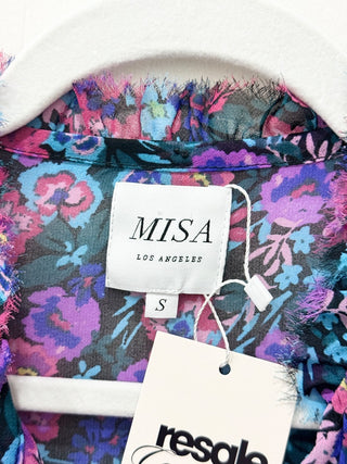 MISA floral ruffle blouse, S