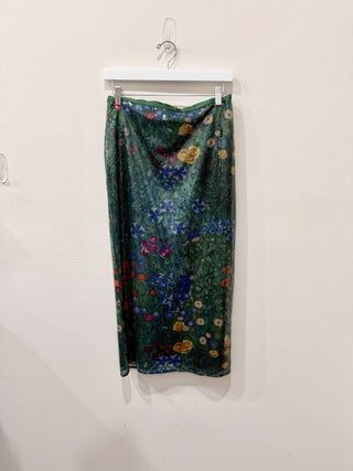 Purificacion Garcia sequin midi skirt floral, 38 / 6