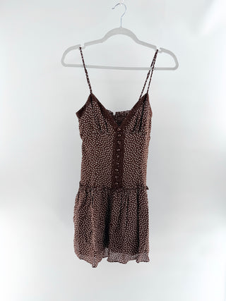Reformation dot lace trim mini dress, 4