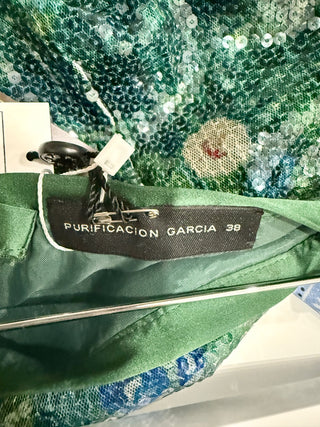 Purificacion Garcia sequin midi skirt floral, 38 / 6