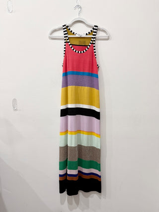 Replica Los Angeles Memphis Stripe Sleeveless Midi Tank Dress Multi Women's M