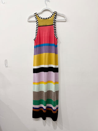 Replica Los Angeles Memphis Stripe Sleeveless Midi Tank Dress Multi Women's M