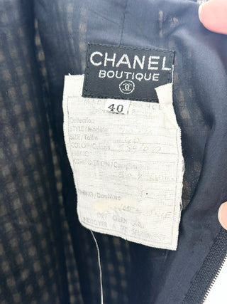 Chanel Midi pencil skirt with micro houndstooth, 40