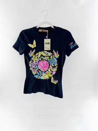 John Galliano T shirt with butterfly embroidery, M