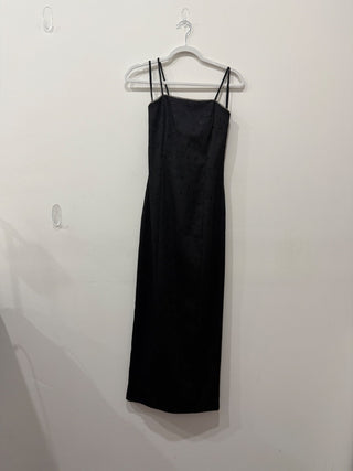 Finesse Sleeveless Silver Thread Bodycon Midi Dress Black Women's Size Small