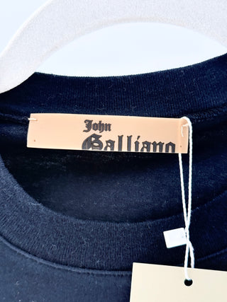 John Galliano T shirt with butterfly embroidery, M