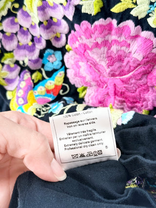 John Galliano T shirt with butterfly embroidery, M