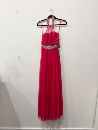 NWT My Michelle Sleeveless Long Gown with Silver Rhinestones Pink Women's 5 / XS