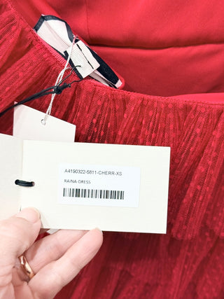 Alexis one shoulder tulle ruffle mini raina dress, XS