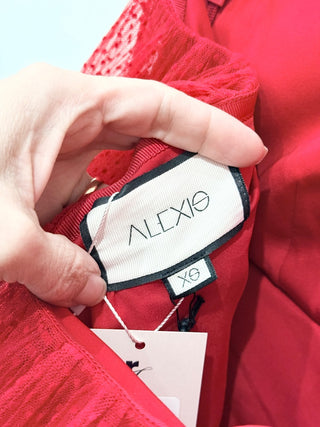 Alexis one shoulder tulle ruffle mini raina dress, XS