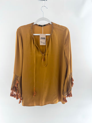 Kobi Halperin silk blend boho blouse, M