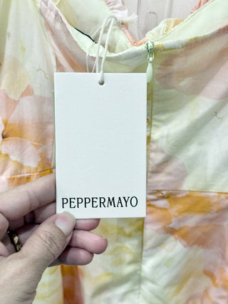 Peppermayo floral orange/yellow mini dress, S