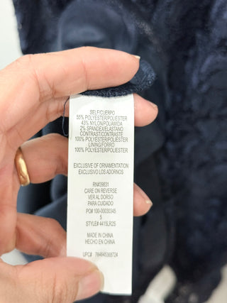 NWT My Michelle Lace Sequin Embellished Mermaid Long Gown Navy Women's Size 5/XS