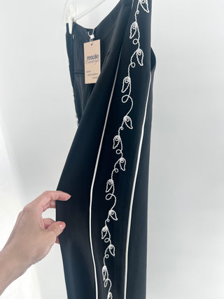 Cinq a sept wide leg embroidered pants, 10