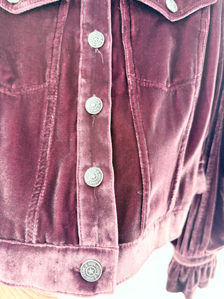 Cinq a sept velvet crop jacket blazer, L
