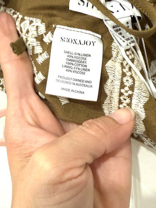 Shona Joy embroidered set: mini skirt and tie back top, 4