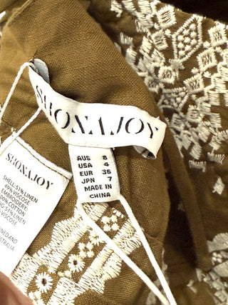 Shona Joy embroidered set: mini skirt and tie back top, 4