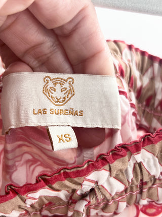 Las Surenas casual print set tank top and shorts, XS oversized