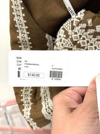 Shona Joy embroidered set: mini skirt and tie back top, 4