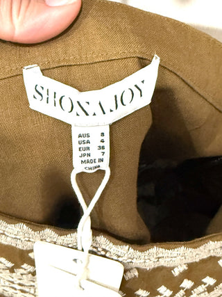 Shona Joy embroidered set: mini skirt and tie back top, 4