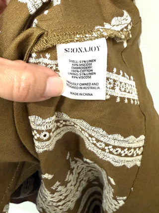 Shona Joy embroidered set: mini skirt and tie back top, 4