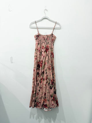 Zimmermann Cassia Linen Bandeau Midi Sundress Musk Floral Print Women's Size 9
