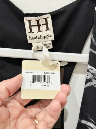 NWT Haute Hippie Sleeveless Patterned Racerback Mini Dress Black/White Women's S