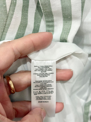 NWT Loft Striped Suit Set: Single Breasted Blazer & Shorts White/Green Women's 2