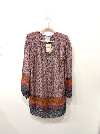 Johny Was tunis floral print dress, L