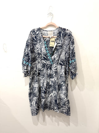 Johny Was casual floral print tunic dress, L