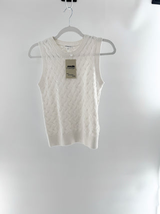 Minnie rose sleeveless cotton cashmere blend top, XS