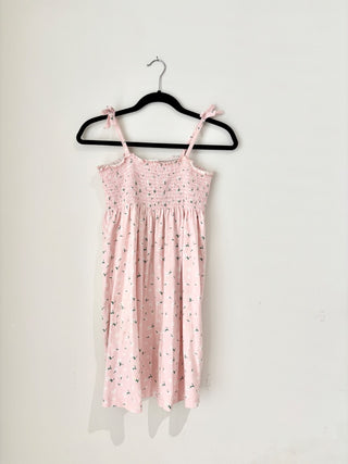 Hanna Anderson light pink floral girls dress, 10