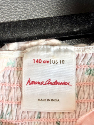 Hanna Anderson light pink floral girls dress, 10