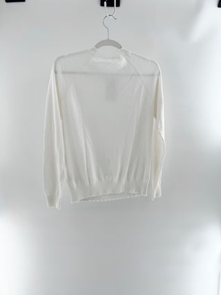Minnie rose cotton cashmere distressed hem sweater, XS