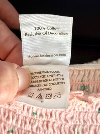 Hanna Anderson light pink floral girls dress, 10