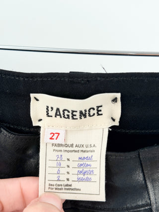 L'Agence faux leather slim jeans, 27