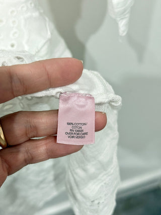 Calypso St. Barth Off-the-Shoulder Eyelet Cover Up Mini Dress White Women's XS