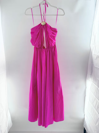 Staud halterneck full skirt maxi dress, 4
