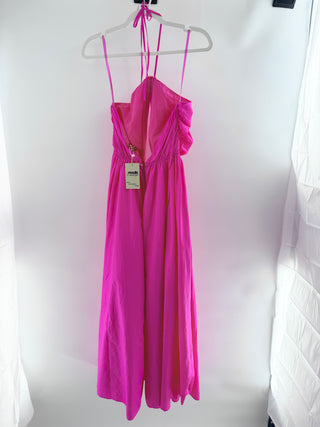 Staud halterneck full skirt maxi dress, 4