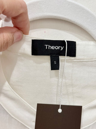 Theory 100% cotton semi sheer blouse top, S