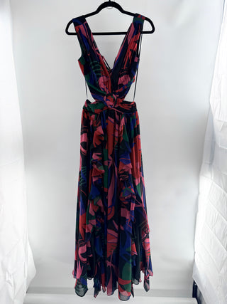 PatBo floral cut out long dress with ruffles, 4