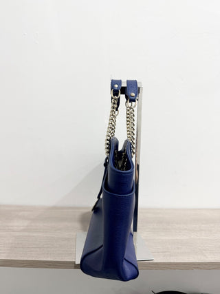 Furla leather shoulder handbag with chain detail