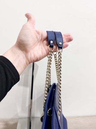 Furla leather shoulder handbag with chain detail
