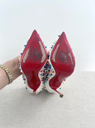 Christian Louboutin multi color studs leather heel, 36