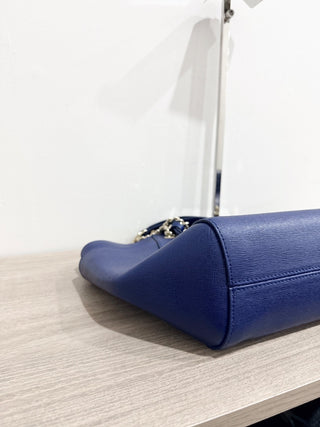 Furla leather shoulder handbag with chain detail