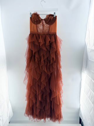 For Love & Lemons tulle corset long dress, S