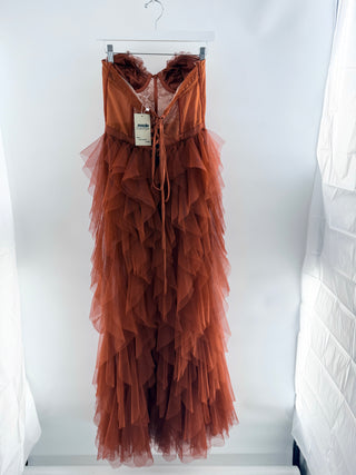 For Love & Lemons tulle corset long dress, S