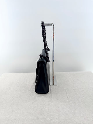 Chanel vintage leather flap shoulder bag "so black"