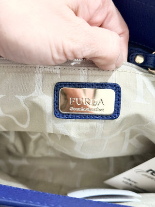 Furla leather shoulder handbag with chain detail